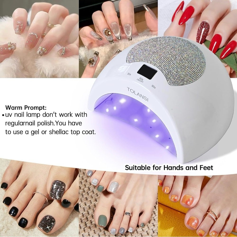 NIB New Tolansi 48W UV Light Bling Cordless Nail Lamp in White - Picture 14 of 15
